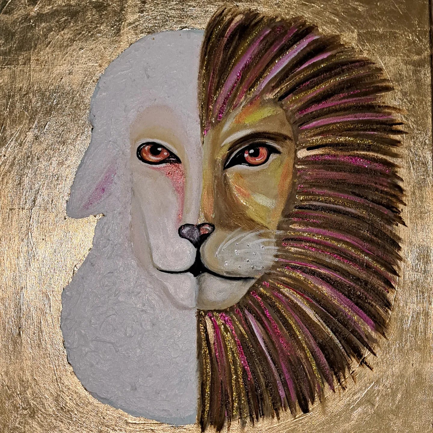 The Lion & The Lamb Original Art piece